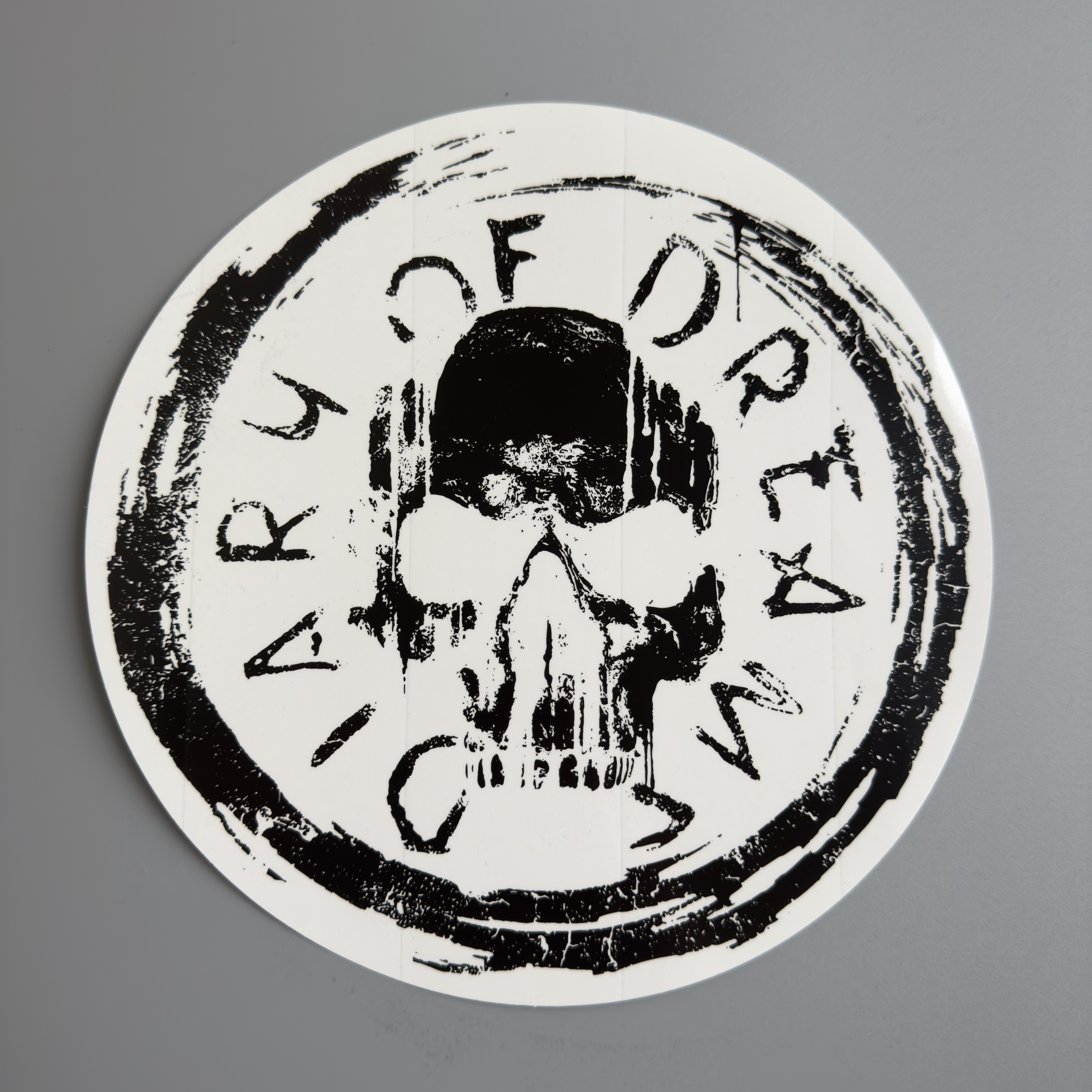 DoD Outdoor Aufkleber Skull Logo 21 cm transparent